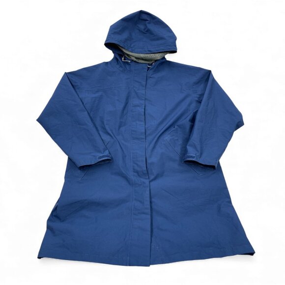 Lands End Gore-Tex Waterproof Hooded Long Light Coat Jacket Women's Medium 10-12 - Picture 1 of 11